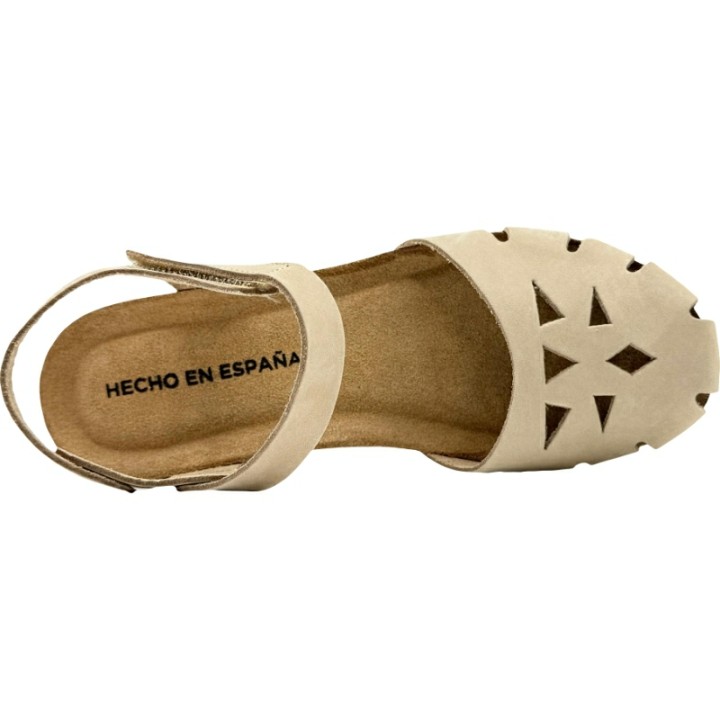 Sandalias de Piel con Cuña Bio Cerrada De Pablos