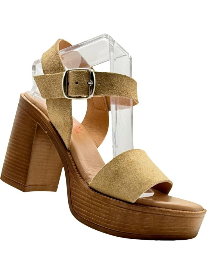 Sandalias de Tacón en Madera Serraje De Pablos