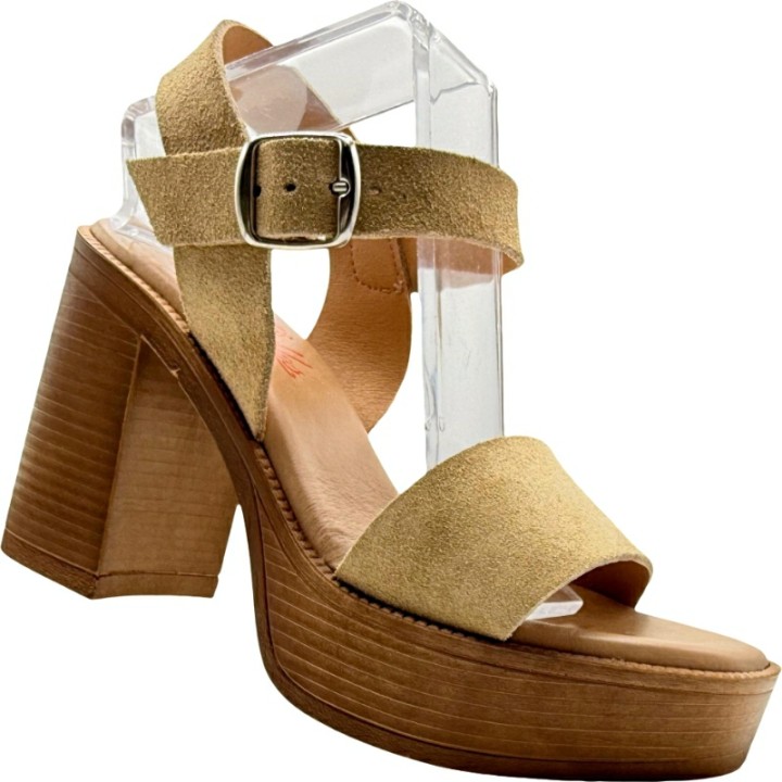 Sandalias de Tacón en Madera Serraje De Pablos