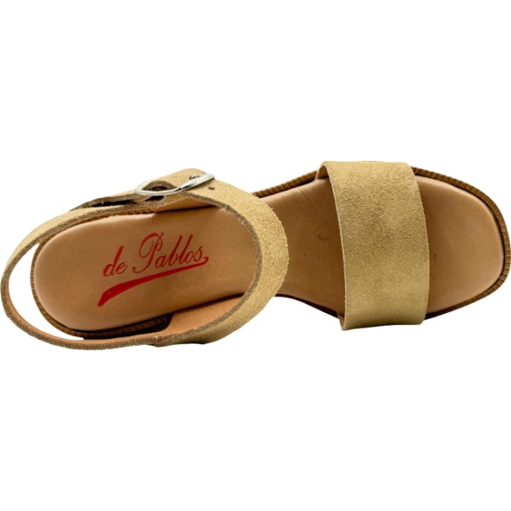 Sandalias de Tacón en Madera Serraje De Pablos