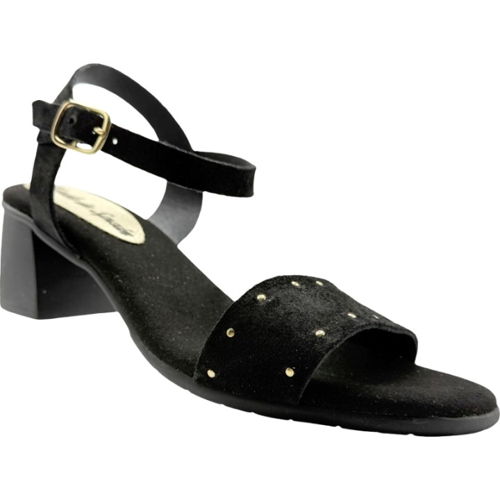 Sandalias de Tacón Madera Banda Serraje De Pablos