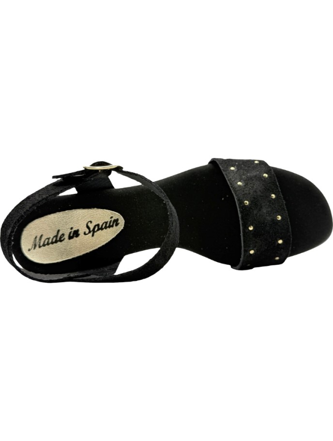Sandalias de Tacón Madera Banda Serraje De Pablos