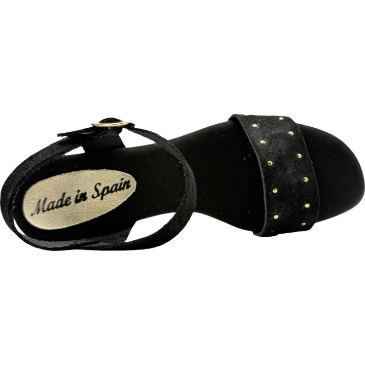 Sandalias de Tacón Madera Banda Serraje De Pablos