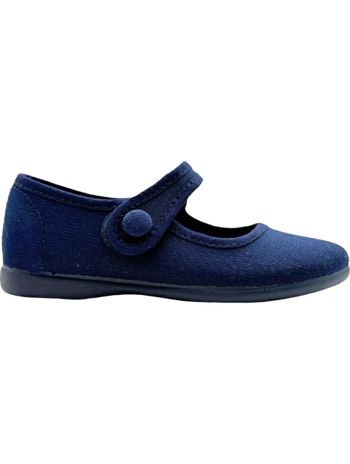 Merceditas Lona para niñas Velcro Botón De Pablos