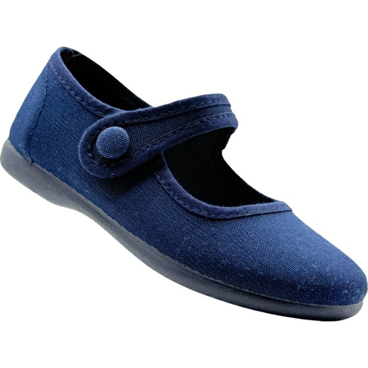 Merceditas Lona para niñas Velcro Botón De Pablos