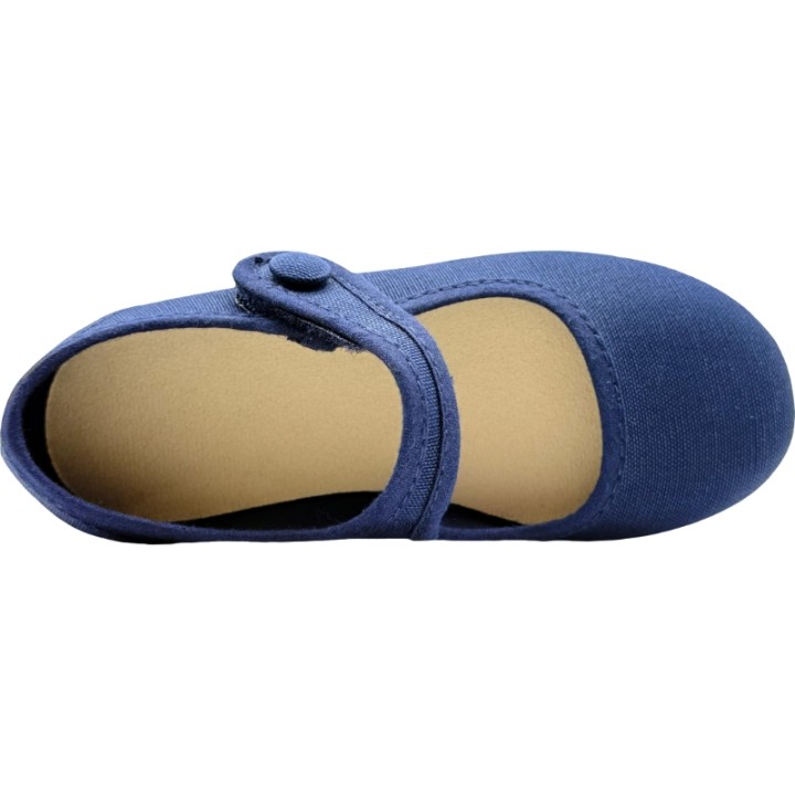 Merceditas Lona para niñas Velcro Botón De Pablos