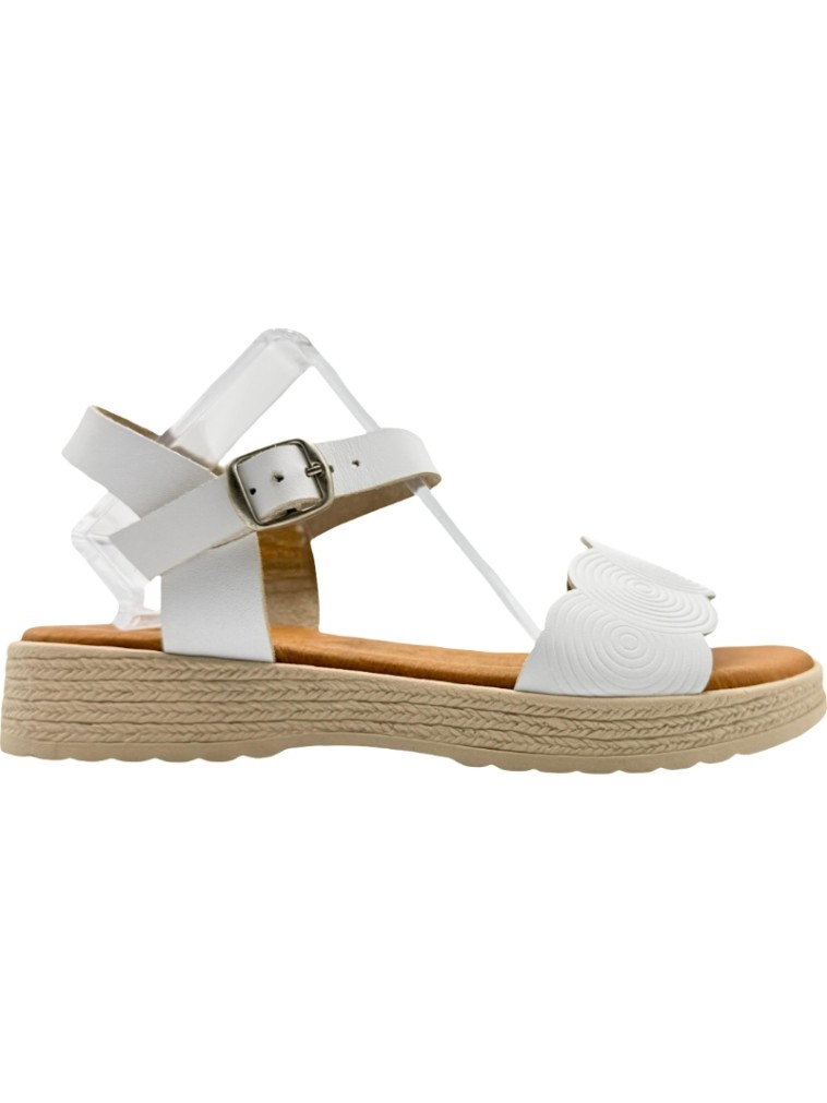 Sandalias de Piel con plataforma y banda de ondas