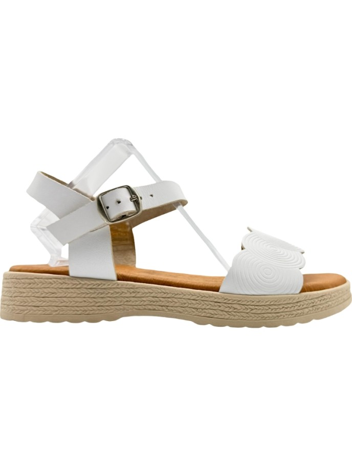 Sandalias de Piel con plataforma y banda de ondas