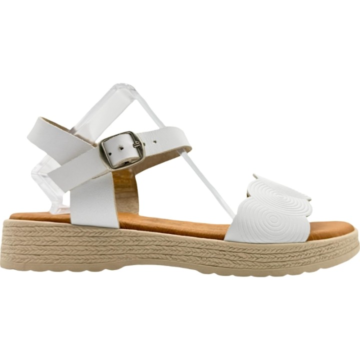 Sandalias de Piel con plataforma y banda de ondas
