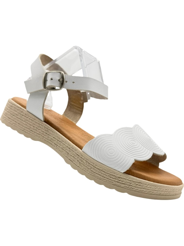 Sandalias de Piel con plataforma y banda de ondas 2