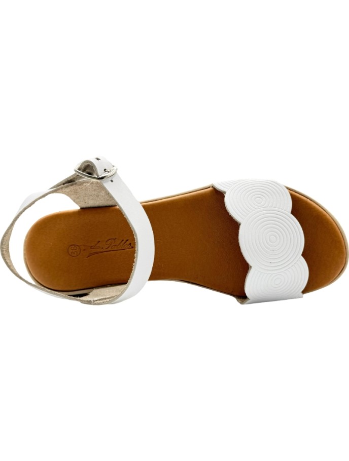 Sandalias de Piel con plataforma y banda de ondas