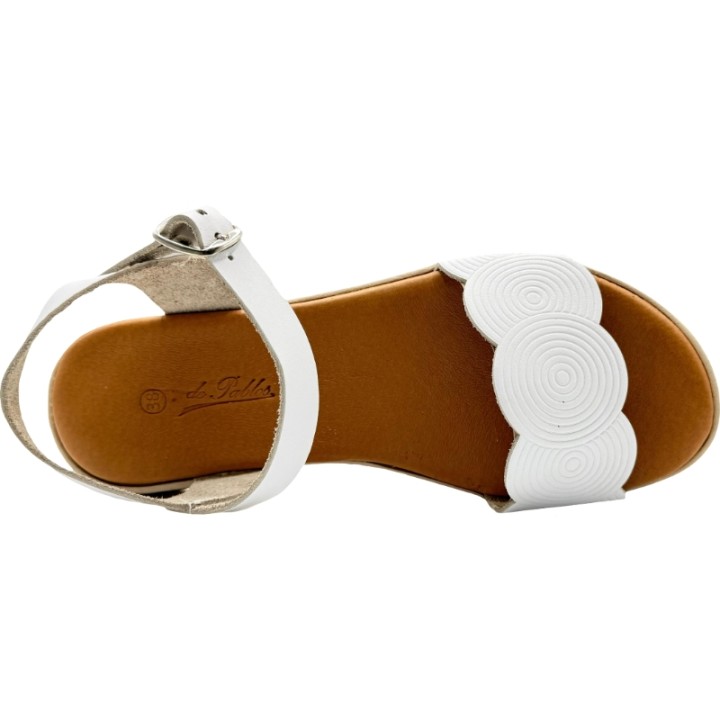 Sandalias de Piel con plataforma y banda de ondas