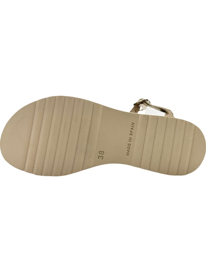 Sandalias de Piel con plataforma y banda de ondas