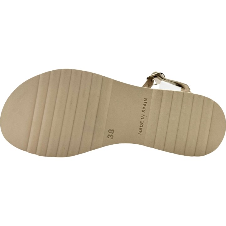Sandalias de Piel con plataforma y banda de ondas