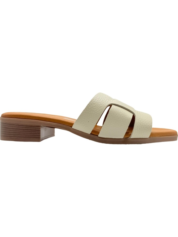 Sandalias Pala Slippers Piel con Tacón De Pablos
