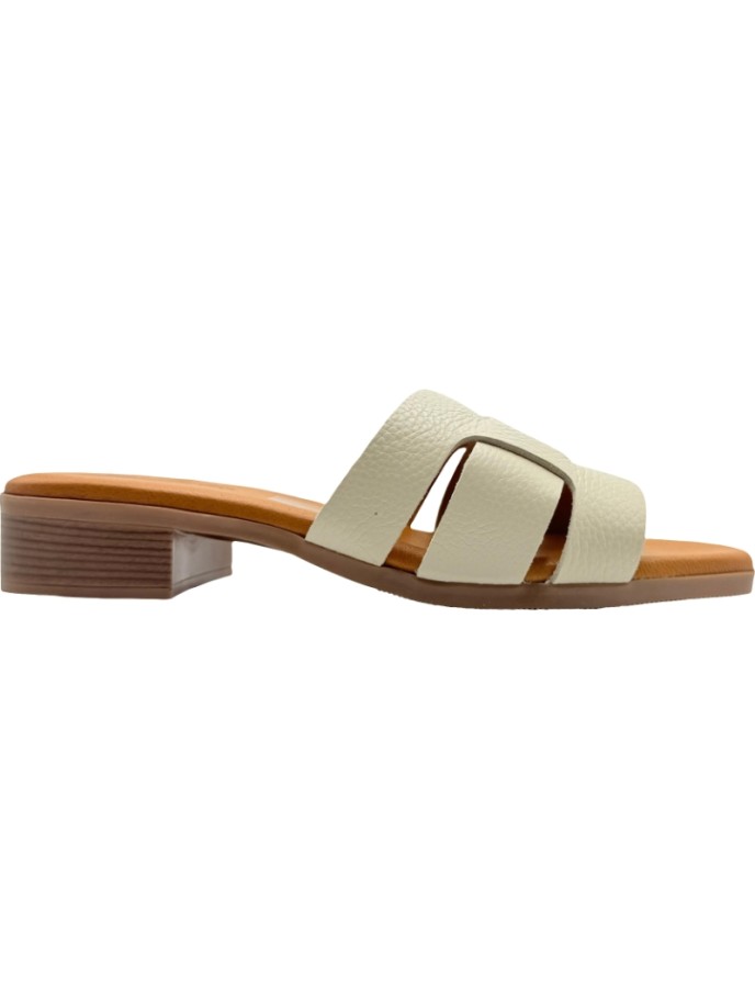Sandalias Pala Slippers Piel con Tacón De Pablos