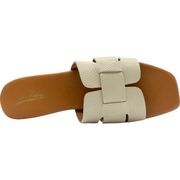 Sandalias Pala Slippers Piel con Tacón De Pablos