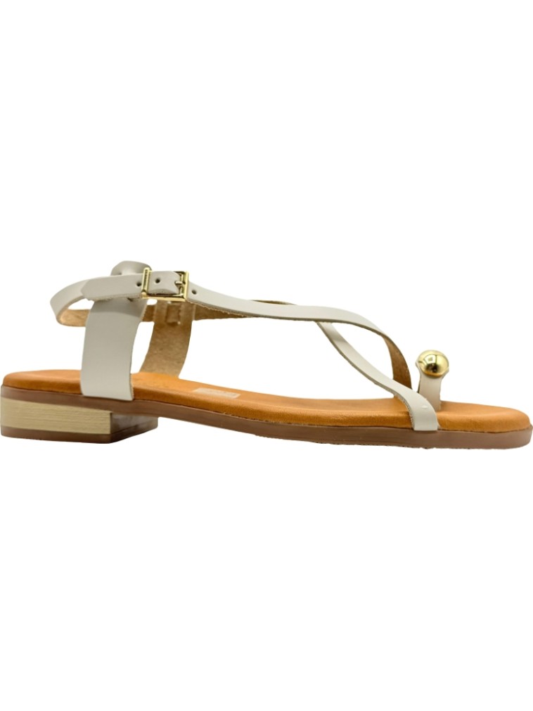 Sandalias de Piel Adorno dedo Cruzada De Pablos
