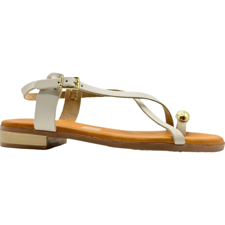 Sandalias de Piel Adorno dedo Cruzada De Pablos