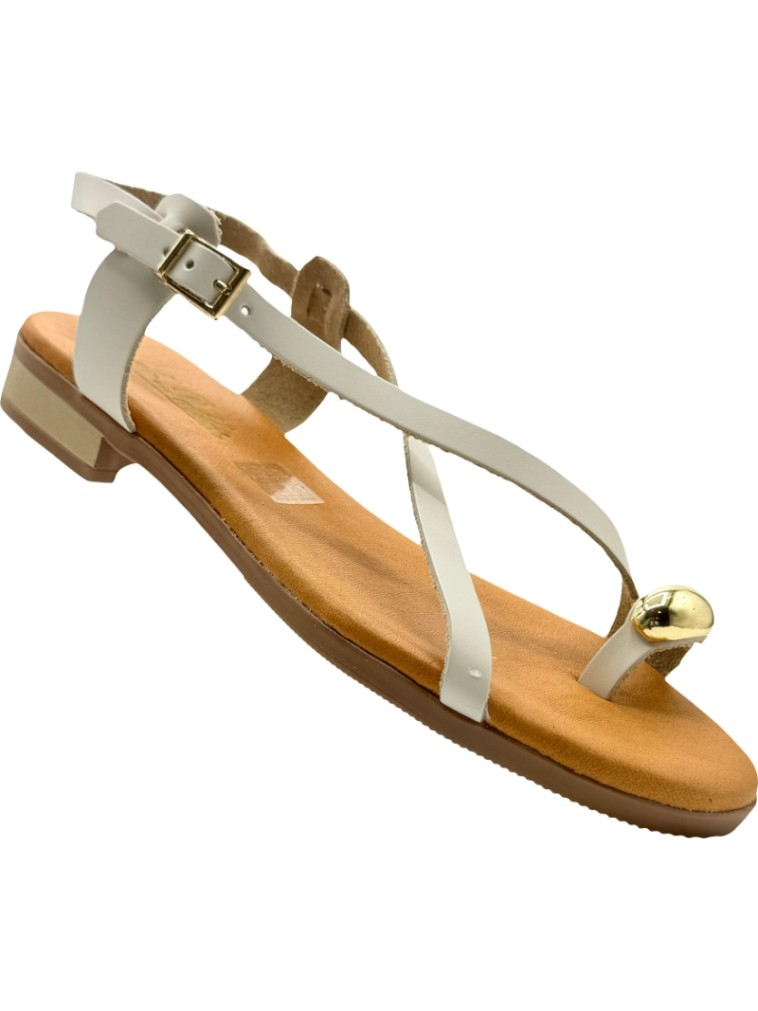 Sandalias de Piel Adorno dedo Cruzada De Pablos 2