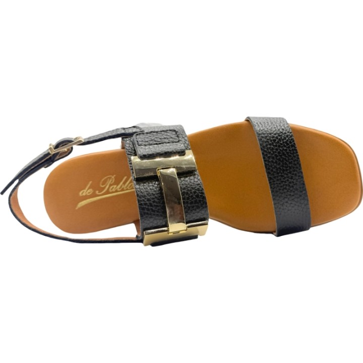 Sandalias de piel tacón bandas acolchada De Pablos