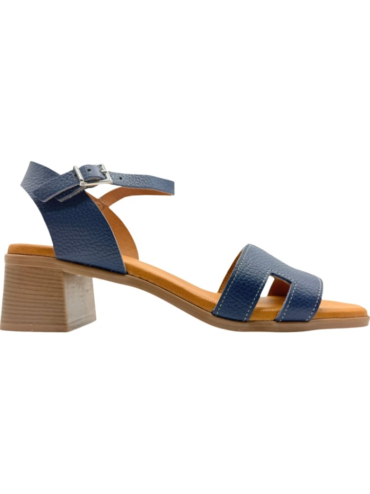 Sandalias Tacón medio acolchada pala en H