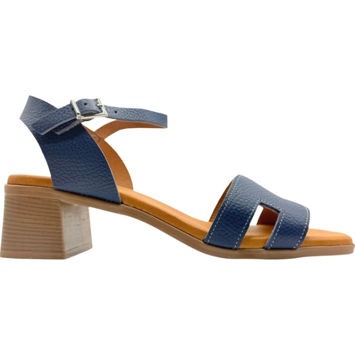 Sandalias Tacón medio acolchada pala en H