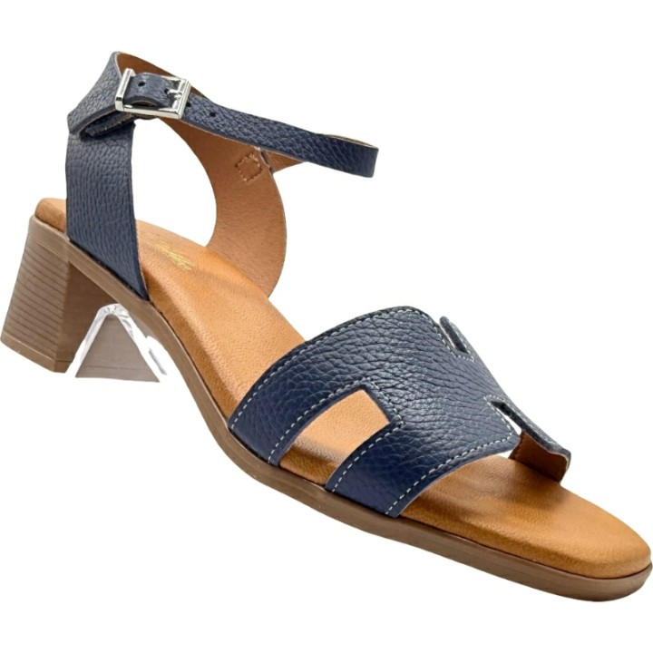 Sandalias Tacón medio acolchada pala en H
