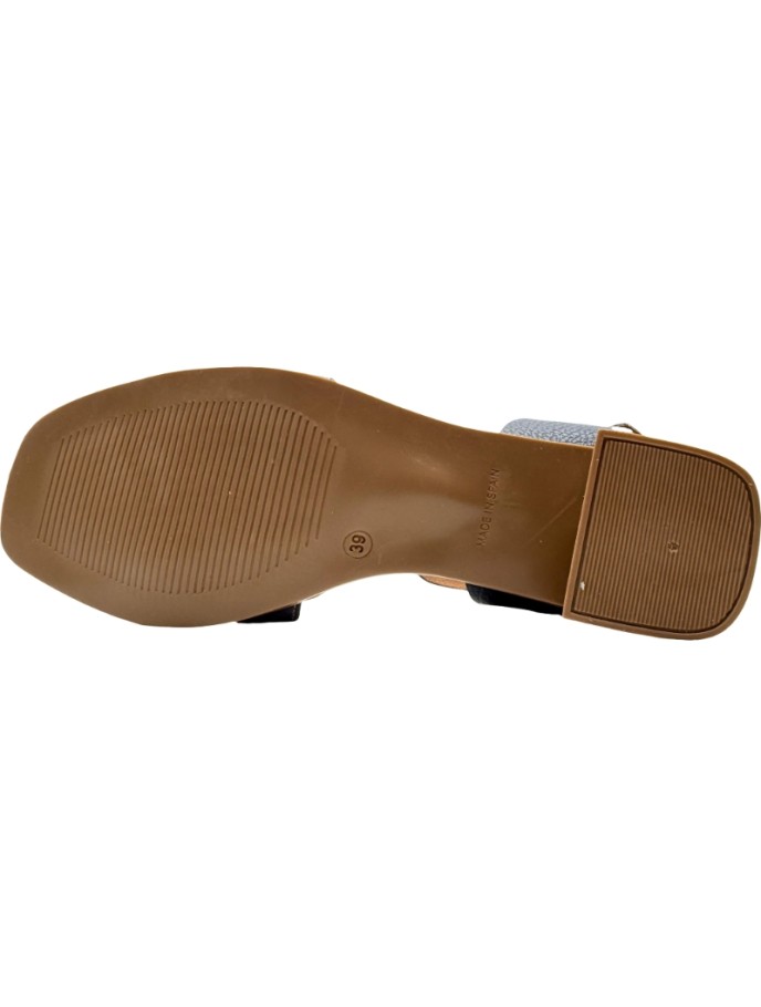 Sandalias Tacón medio acolchada pala en H