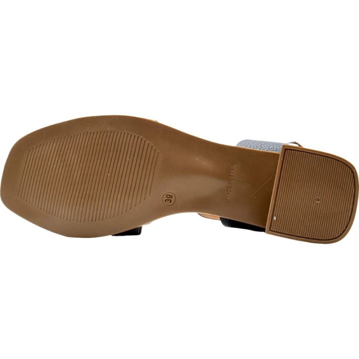 Sandalias Tacón medio acolchada pala en H