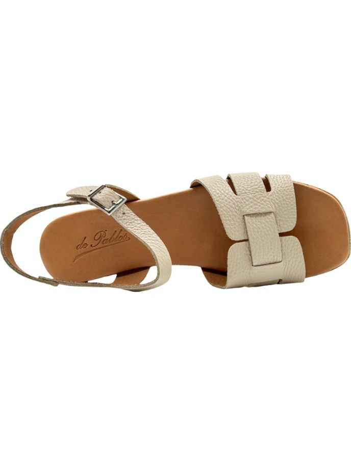 Sandalias con bandas de Piel y Plataforma de Yute