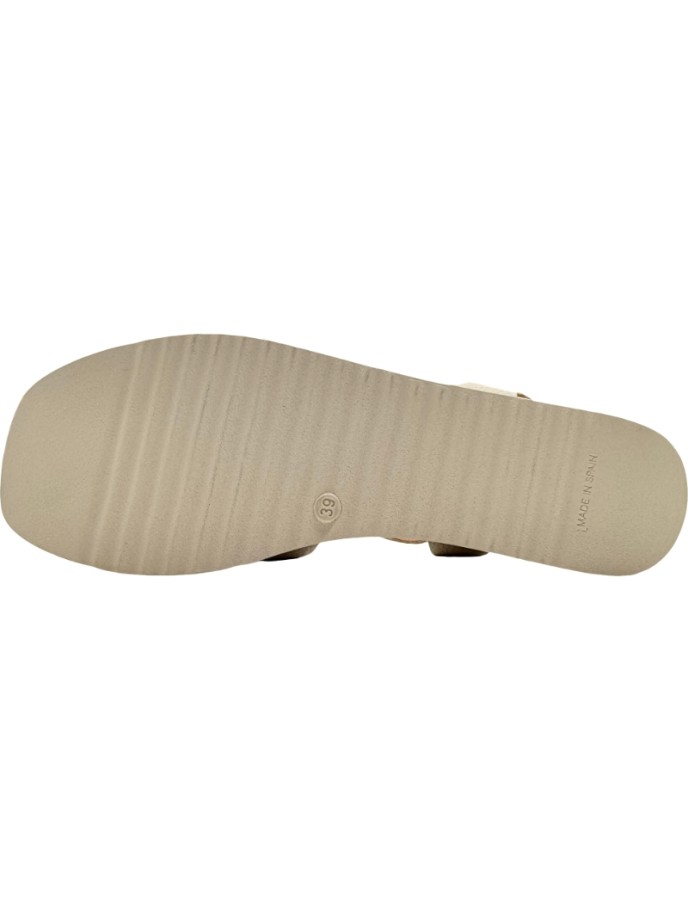 Sandalias con bandas de Piel y Plataforma de Yute