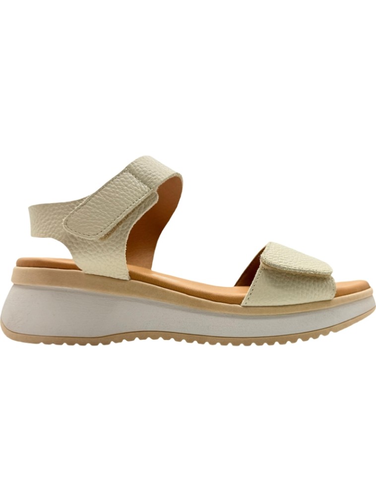 Sandalias de piel con bandas y doble velcro Sport