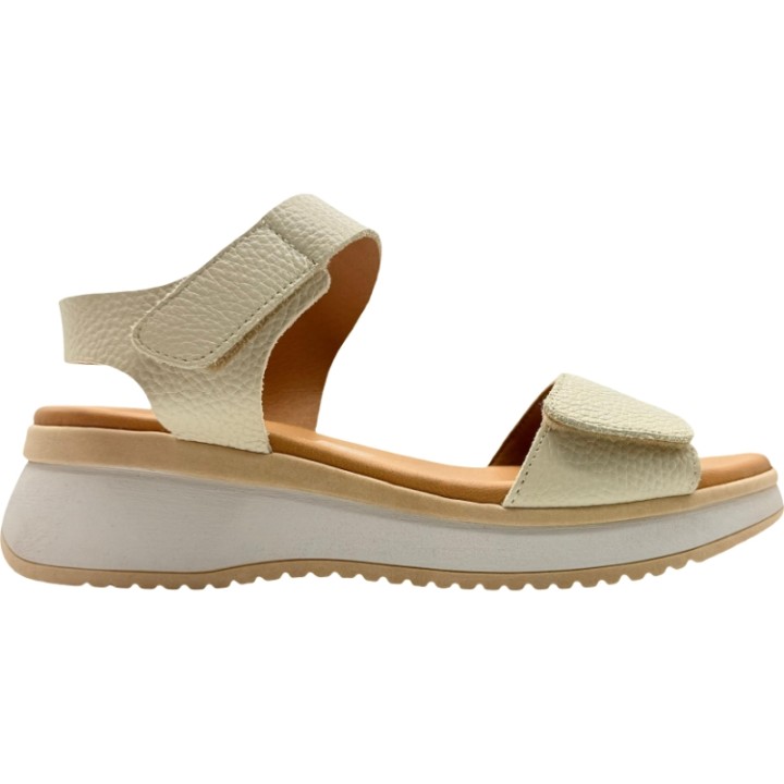 Sandalias de piel con bandas y doble velcro Sport