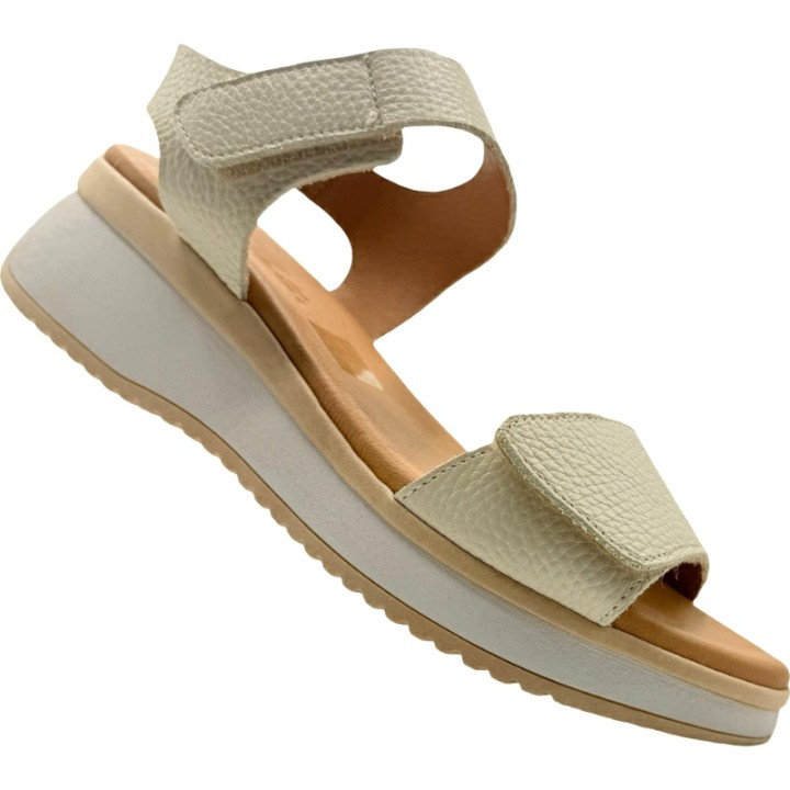 Sandalias de piel con bandas y doble velcro Sport