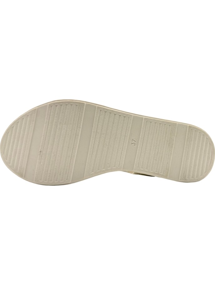 Sandalias de Piel con Plataforma y adorno de oro