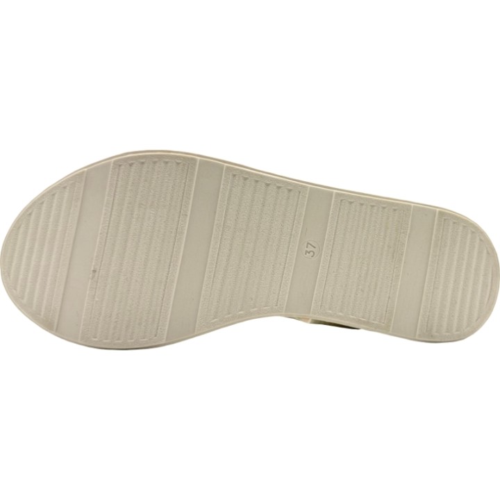 Sandalias de Piel con Plataforma y adorno de oro