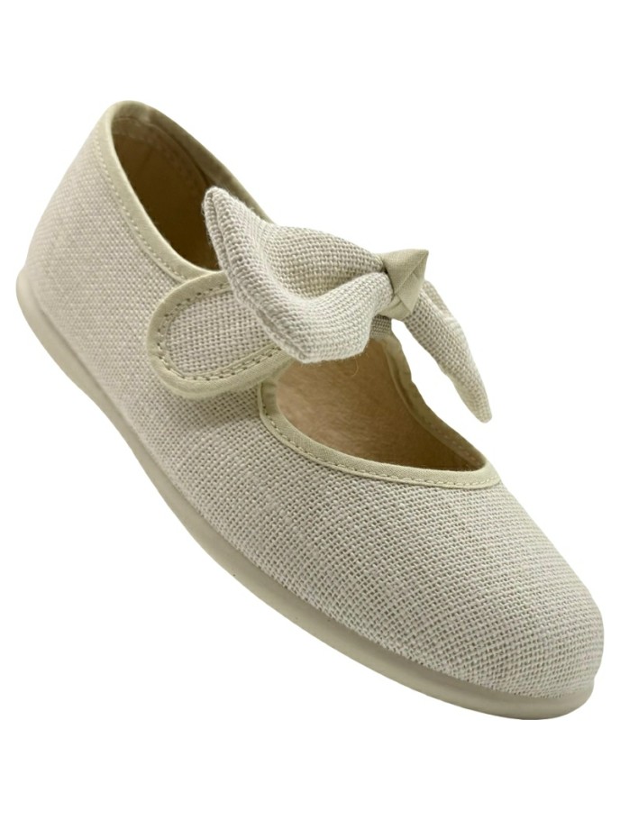 Merceditas Lino con Lazo Velcro Chuches