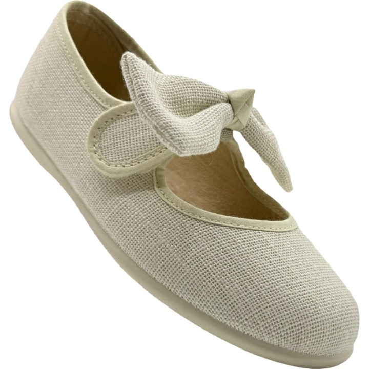 Merceditas Lino con Lazo Velcro Chuches
