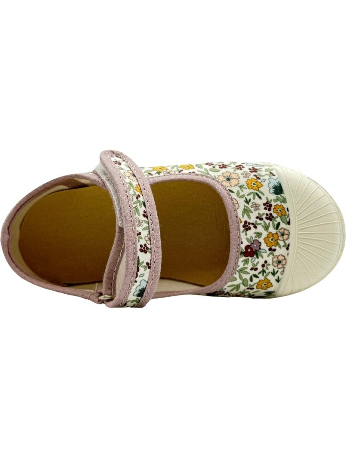 Merceditas de Lona Estampada con velcro y puntera