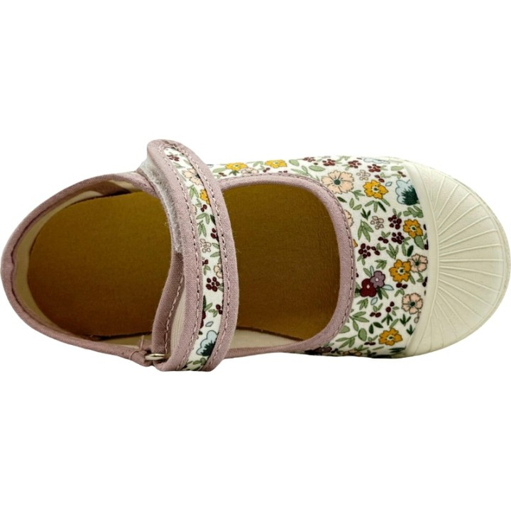 Merceditas de Lona Estampada con velcro y puntera