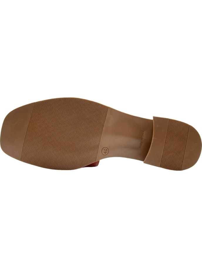 Sandalia Slipper Tacón Piel Hebilla De Pablos
