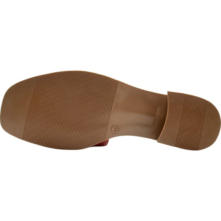 Sandalia Slipper Tacón Piel Hebilla De Pablos