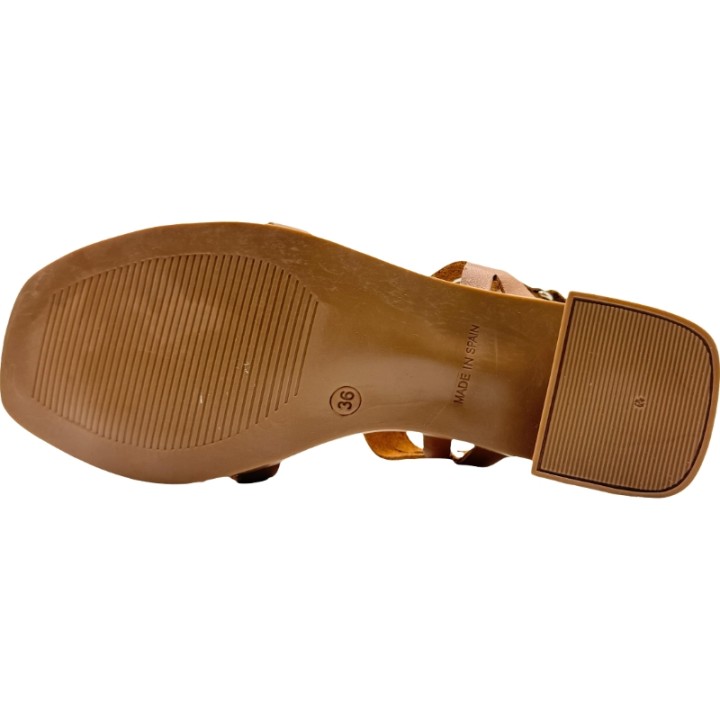 Sandalias Tacón Tiras Piel Roble De Pablos