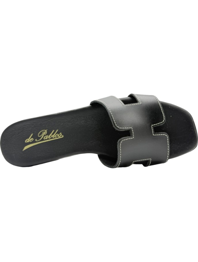 Sandalias Slipper Hebilla Adorno Piel De Pablos
