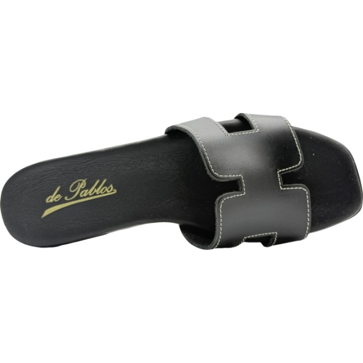 Sandalias Slipper Hebilla Adorno Piel De Pablos