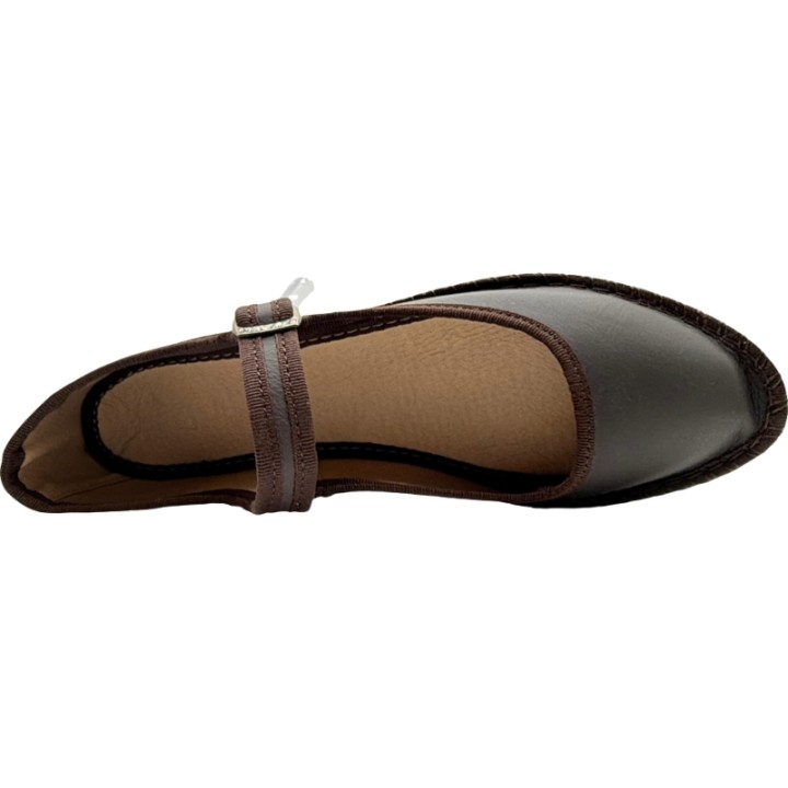 Merceditas de piel con hebilla/easy-on