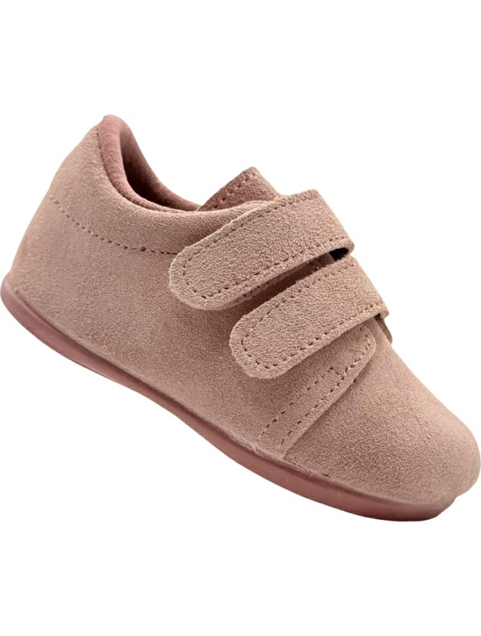 Zapatitos de serraje con velcro Barefoot De Pablos