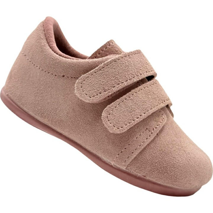 Zapatitos de serraje con velcro Barefoot De Pablos