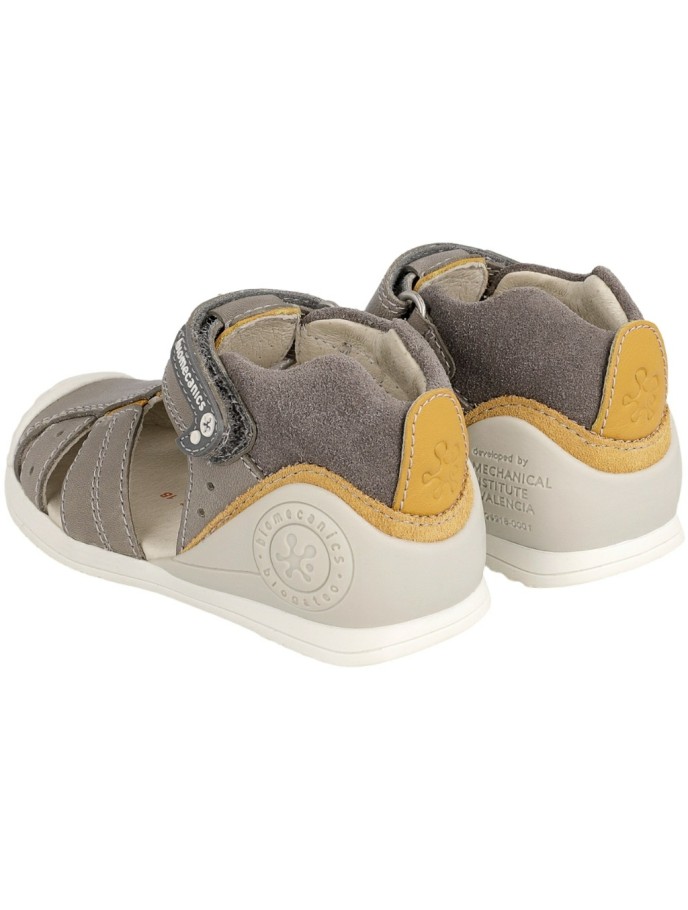 Sandalias de piel con cuña de yute para mujer